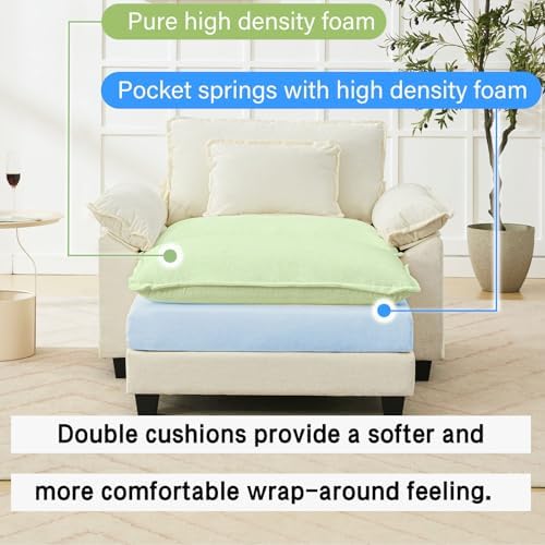 Oprisen 53" Modular Sectional Sofa, Comfy Deep Cloud Couch with Ottoman