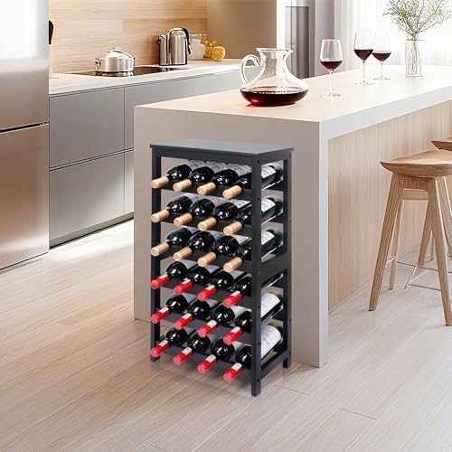 Wine Rack Freestanding Floor, 6-Tier Display Wine Storage Shelf