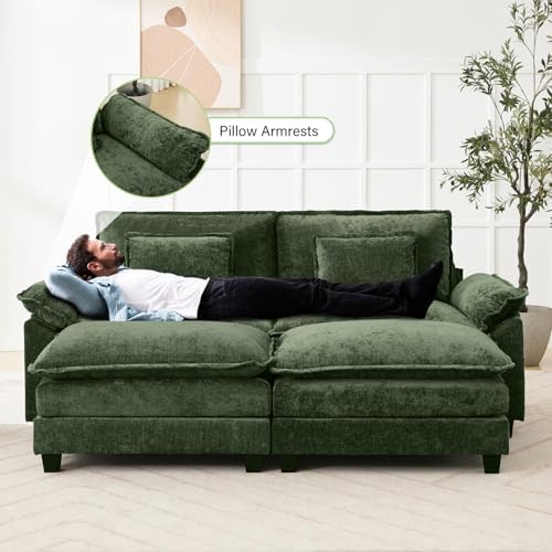 Oprisen 86" Modular Sectional Sofa, Comfy Deep Cloud Couch with Ottoman