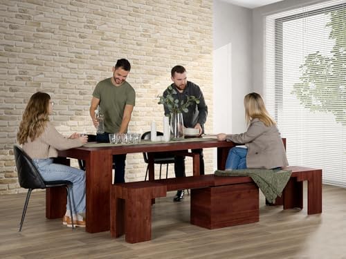 Transformer Table Solid Wood Extendable Dining Table, Red Oak