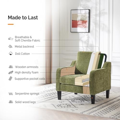 VINGLI Accent Chairs Set of 2, Modern Traditional Armchair for Living Room