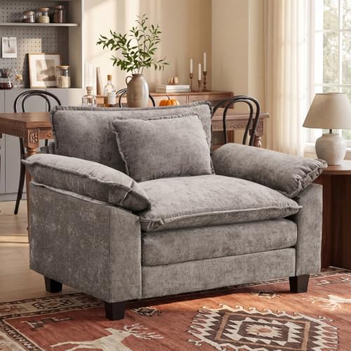 Oprisen 53" Modular Sectional Sofa, Comfy Single Sofa Deep Cloud Couch