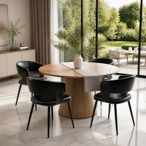 Dining Chairs Set of 4, Modern Faux Leather Kitchen Chairs