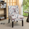 Roundhill Furniture Capa Print Fabric Armless Contemporary Accent Chair, Purple Floral