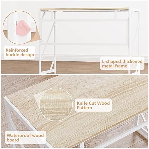 Elephance Folding Desk Writing Computer Desk for Home Office No-Assembly