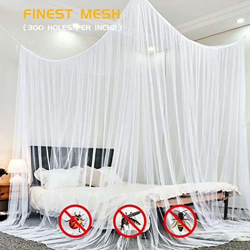 Bed Canopy Curtains Mosquito Net Bed Canopy for Full Queen King Size Bed