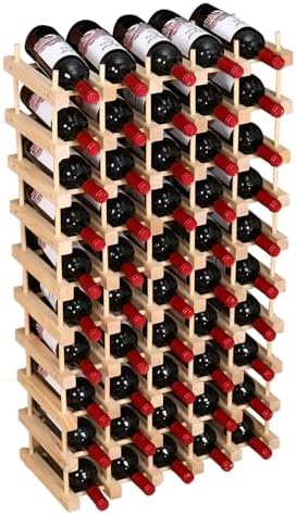 Wooden Stackable Storage Modular Small countertop Wine Rack Cabinet,Freestanding for Floor Wood Wine Bottle Shelf (50bottle)