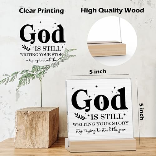 Farmhouse Decor, Acrylic Christian God Home Decorations, Aesthetic Entry Way Table Shelf Decor, Living Room Table Accessories, Boho Office Decorations For Work (07)