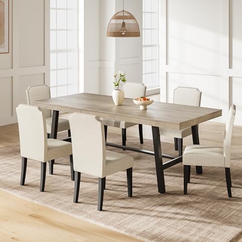 Garvee 79" Extra Large Dining Table, Industrial Kitchen Table, Grey
