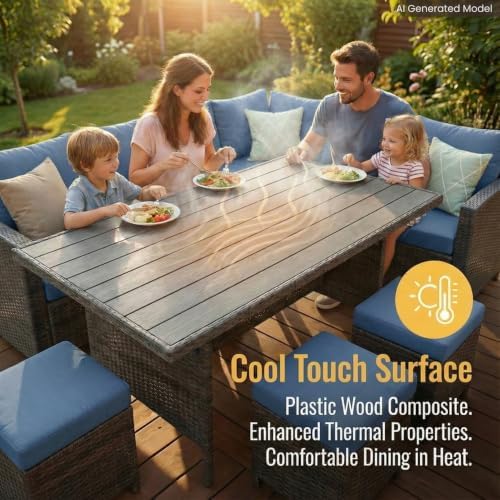 Wisteria Lane 7 Piece Patio Furniture Set, Patio Sectional for All Weather