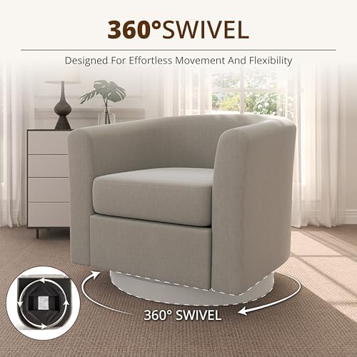 360° Swivel Accent Chair with Storage Ottoman Set of 2