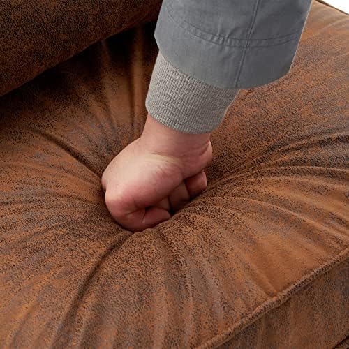 Bonnlo Microfiber Rustic Mid Century Modern Accent Chair, Soild Wood Padding Lounge Armchairs Side Sitting Chairs for Living Room, Bedroom, Guest Room