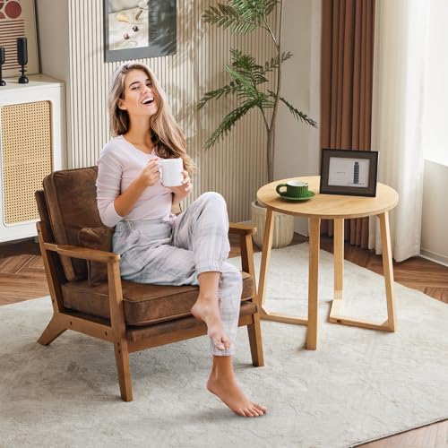 Karl home Mid-Century Lounge Accent Chair, Brown
