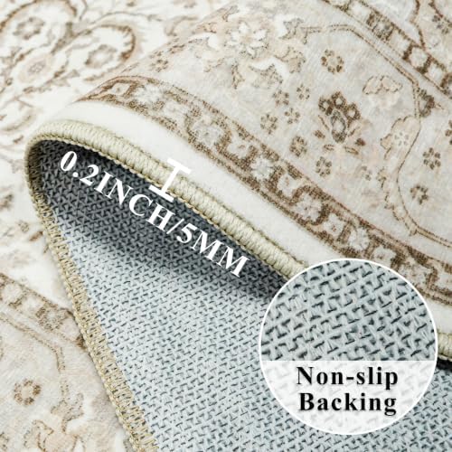 HY HAOYUNLAI Washable Neutral 3x5 Area Rug Living Room Non-Slip Carpet