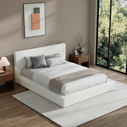 RECCI AirFrame Queen Upholstered Bed Frame with Plush Padded Headboard