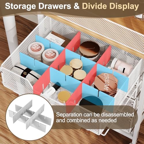 Hongtamoya Makeup Cart Organizer with 4 Drawers, Rolling Makeup Cart, White | Large Floor Skincare Vanity Organizers Cosmetics Display Cases Makeup Storage Cart for Skin Care Perfume Nail Polish