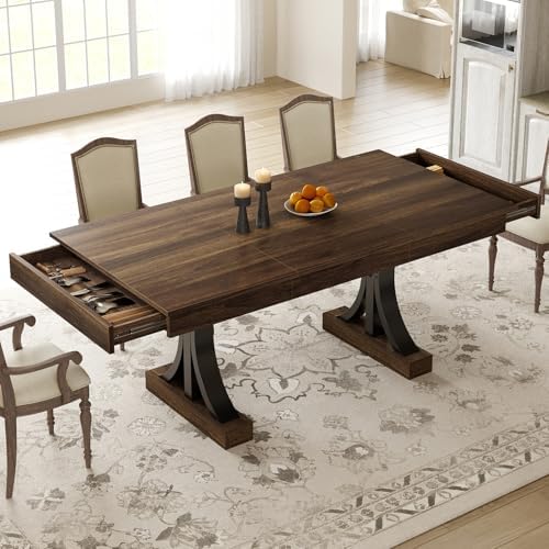 Garvee Farmhouse Dining Table for 6-8, 71-Inch Dining Table