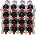 Wooden Stackable Storage Modular Small countertop Wine Rack Cabinet,Freestanding for Floor Wood Wine Bottle Shelf (16bottle)