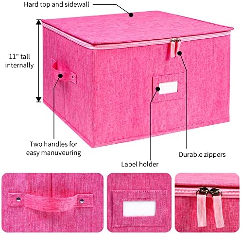 Wine Glass Storage Box, Stemware Storage Containers Cases with Dividers