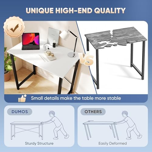 DUMOS 32 Inch Small Computer Desk, Gaming Desks for Home Office Bedroom