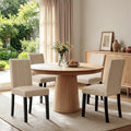 Dining Chairs Set of 4, Upholstered Wooden Dining Room Chairs, Oatmeal