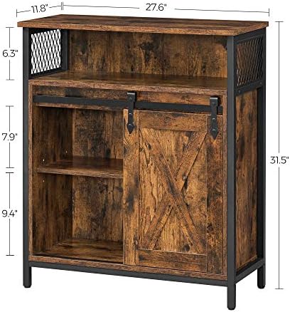 VASAGLE Buffet Cabinet, Coffee Bar with 1 Sliding Barn Door