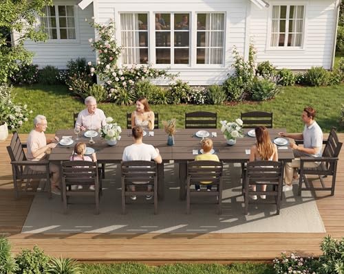 SERWALL Armless Outdoor Dining Set, Patio Dining Set for 6, Coffee