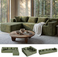 MONVANE 106" L-Shaped Modular Sectional Sofa, Green