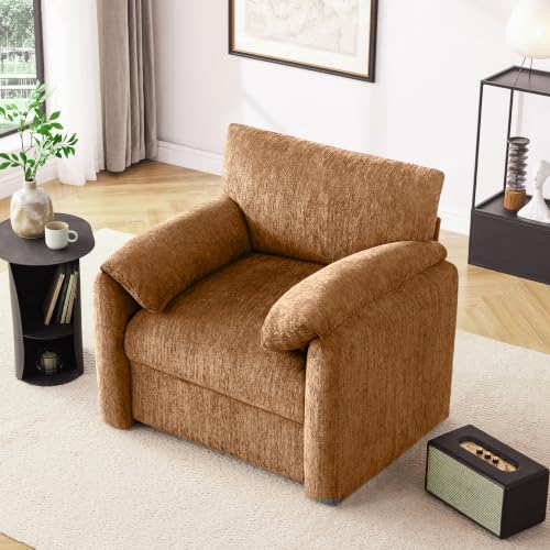 Howjoe 2 Pack Oversized Accent Chair for Living Room, Rustic Broning