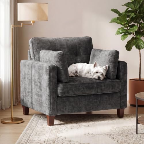 Luxury Oversized Accent Reading Chair for Living Room, 41", Chenille, Gray