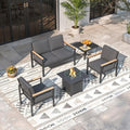5-Piece Outdoor Patio Furniture Set with Fire Pit Table & Coffee Table