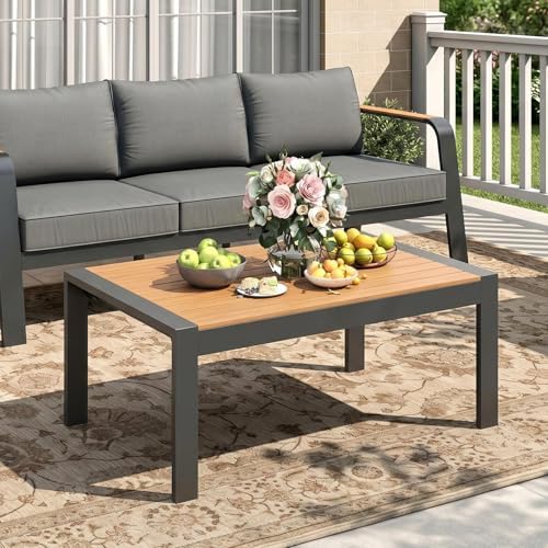 Garvee Outdoor Coffee Table, All-Weather Aluminum Patio Table