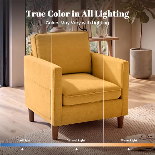 Accent Chair Set of 2, Living Room Chairs, Chenille Reading Armchair