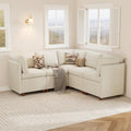 SITJOY Breakfast Nook Bench with Storage, Beige, 5 Seat (3 Corner)