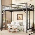 Bellemave Twin Loft Bed, Metal Round Pipe, Dual Ladders, Save Space, Black