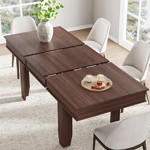 GarveeHome 63 in-86.6 in Extendable Dining Room Table for 6-10