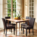CHUN YI Dining Chairs Set of 4, Faux Leather Dining Room Chairs, Upholstered Modern Parsons Chairs for Dining Room Kitchen Side Chair with Sturdy Wood Legs, Brown (Only Chair)
