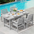 SERWALL 5 Pcs HDPE Patio Dining Set, Light Gray