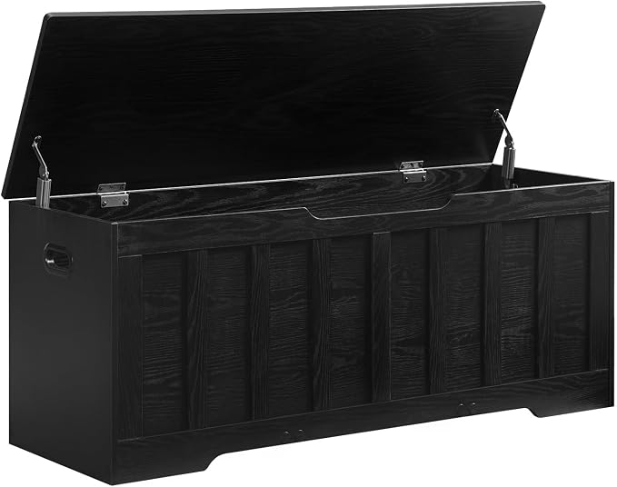 VANKILEY 47.2" Storage Chest Extra Large, Storage Bench(Black)