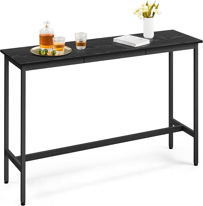 VASAGLE Bar Table, Narrow Long, High Top Pub Table, Steel Frame
