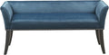 Madison Park Accent Bench, Upholstered with Nailhead Trim, & Padded Seat Entryway Bench Small, End of Bed Bench with Back, 49.5" W x 19.25" D x 23" H, Blue