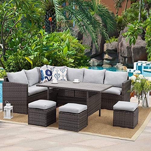 Wisteria Lane 7 Piece Patio Furniture Set, Patio Sectional for All Weather
