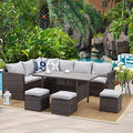 Wisteria Lane 7 Piece Patio Furniture Set, Patio Sectional for All Weather