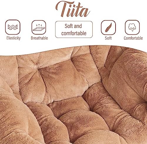 Tiita Modern Large Accent Lounge Chair with Ottoman, Leisure Sofa Armchair with Footrest, Reading Chair for Bedroom, Living Room, Dorm Rooms, Garden and Courtyard