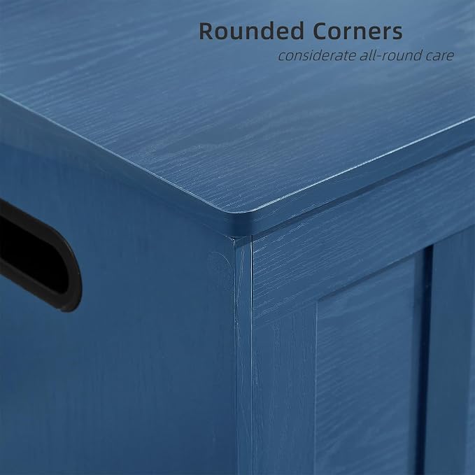 VANKILEY 47.2" Storage Chest Extra Large, Wooden Storage Bench(Blue)