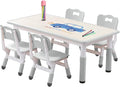 Kids Table and Chair Set for Toddlers - Adjustable Activity Center with Non-Slip Legs & Graffiti-Proof Surface Ages 3-12