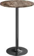 Furmax Bistro Pub Table Round Bar Height Cocktail Table for Home Bar, Round Bar Tables for Party, Dining Room, Living Room and Wedding, Metal Base MDF Top, 40.6 Inch Height (1, Faux Marble)