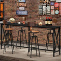 CHOEZON 70.9'' Bar Table, Kitchen Dining Table with Power Outlet and Footrest, Industrial Style, for Pub, Living Room, Black TBT08UBB