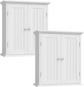 ChooChoo Bathroom Wall Cabinet Set of 2, Over The Toilet | 8.8"D x 21.1"W x 24"H, Medicine Cabinet, 2 Door and Adjustable Shelves, Cupboard, White