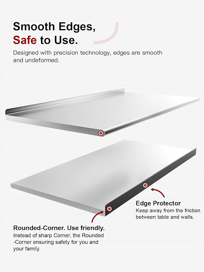 Atelicf NSF Stainless Steel Prep Table 24X48 inch with Backsplash